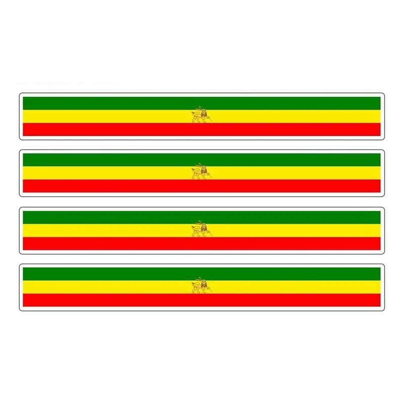 

Hot 4pcs Patriotic Stickers Flag Stripes Vinyl PVC 13cm X 1.7 Motorcycle Reflective Tuning Ethiopia Rasta Car Sticker