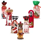 Новогодний подарок 2022, чехол для бутылки вина с Санта-Клаусом, пылезащитный чехол, рождественские и рождественские украшения для дома, дизайн 2021