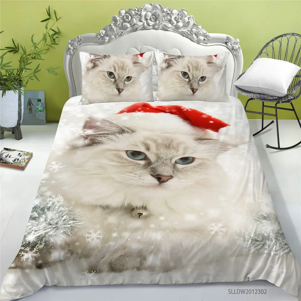 

Sunshine 3D Cat Bedding Set King Size Duvet Cover Set Animal Printing Bedroom Decor Modern Home Bed Set 2/3 Pcs Dropship