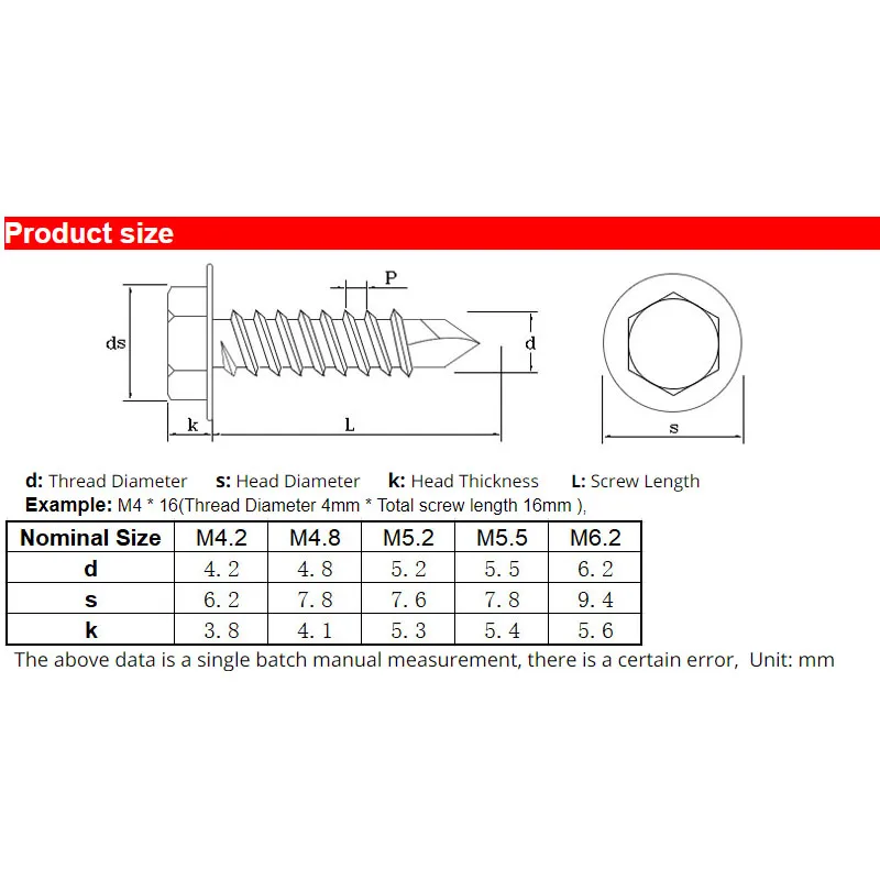 GuHua цветной стальной шестигранный сверлильный хвостовый Самонарезающий винт с