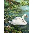 Лотосов белый гусиный 5D Diy алмазная живопись по количеству полная квадратная дрель рукоделие Алмазная вышивка продажи Животные украшения