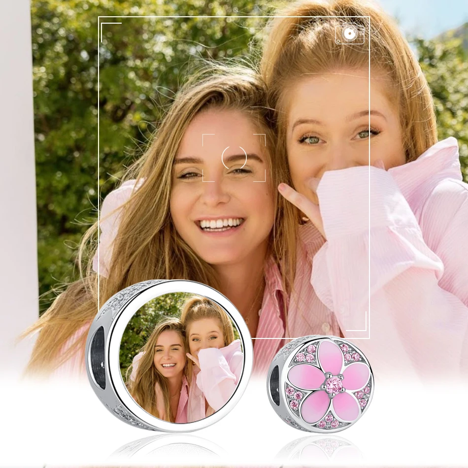 Классический розовый цветок амулеты мерцающие CZ Кристалл персика