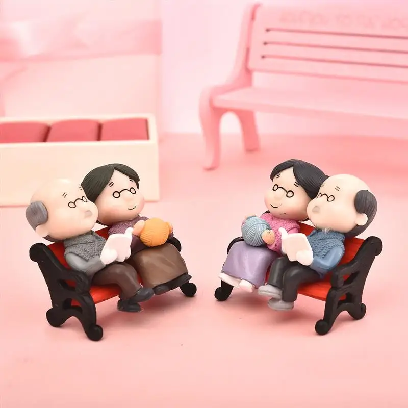 3 шт./компл. фигурки стул книга дедушка старая пара DIY мини-Сказочный Сад кукла с