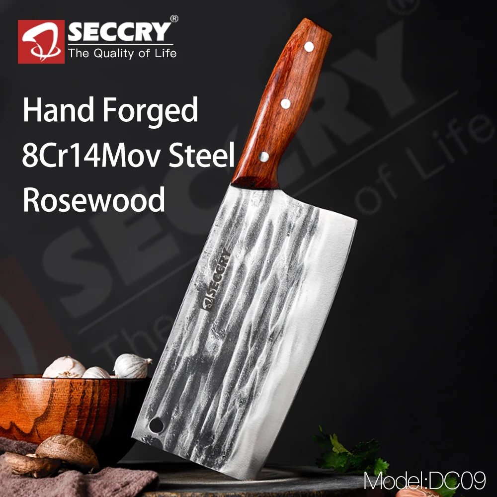 Кованый стальной нож SECCRY ручной работы 8Cr14Mov китайские кухонные ножи мясника для