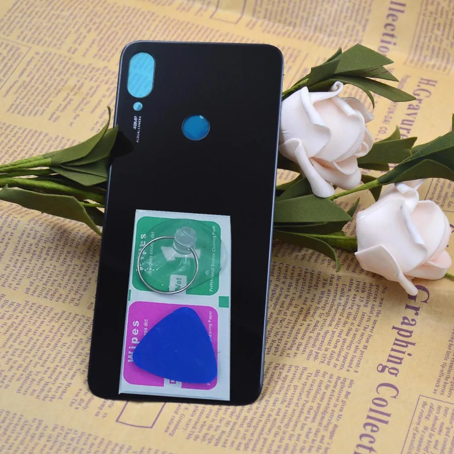 Для Xiaomi Redmi Note 7 Мобильный телефон Корпус рамка Задняя стеклянная крышка для Pro