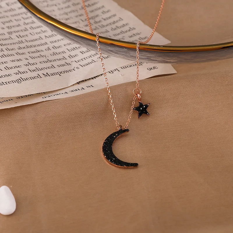 

SHANGZHIHUA Star moon necklace, black collarbone chain, women for choker, 2020 new style, Korean jewelry