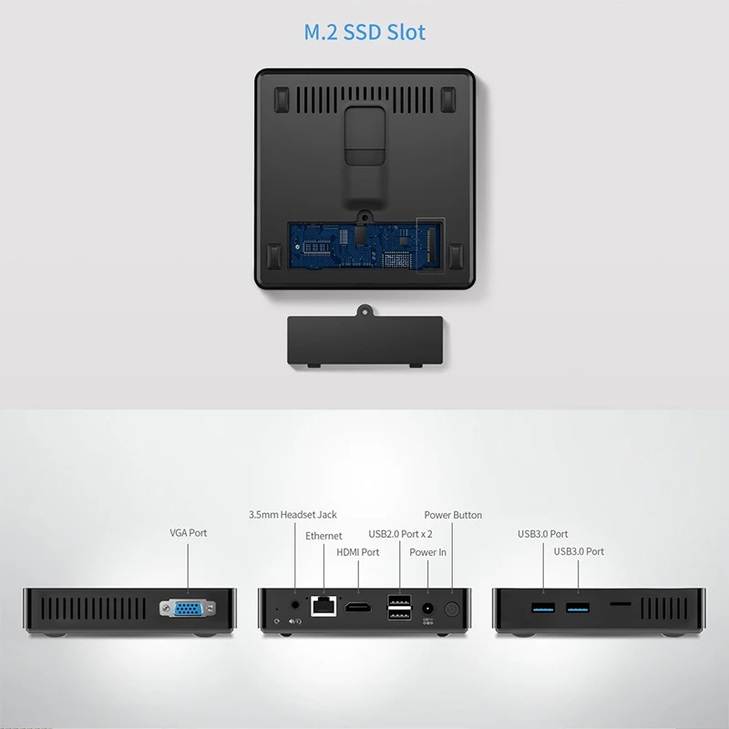 Мини ПК BMAX B1 Intel Celeron N3060 Windows 10 4 Гб ОЗУ 64 ГБ EMMC 2 ГГц + 5 Wi Fi 1000 Мбит/с BT4.2 USB3.0 поддержка