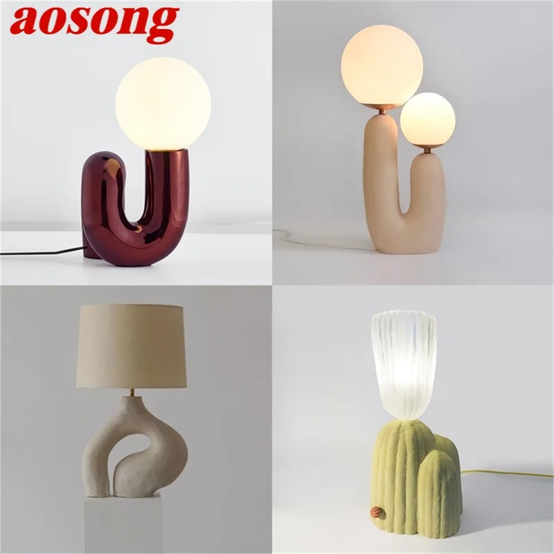 

AOSONG Resin Table Lamps Modern Creative Design LED Desk Light Home Decorative For Bedroom