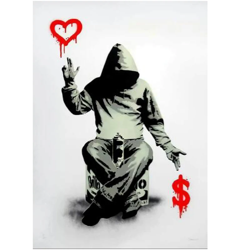 

Абстрактная граффити картина Banksy на холсте
