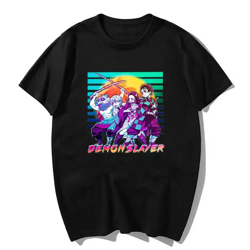 

2020 Kimetsu No Yaiba Vintage V2 TShirt Men Kawaii Summer Tops Cartoon Karate Graphic Tees Tee Shirt Unisex Harajuku Shirt Male