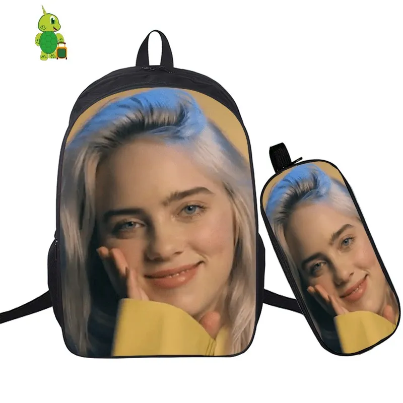 В стиле «хип-хоп» Billie Eilish 2 шт./компл. рюкзак школьные сумки для подростков мальчиков и девочек студенты рюкзак для ноутбука Карандаш Чехол дорожные сумки - Цвет: 11