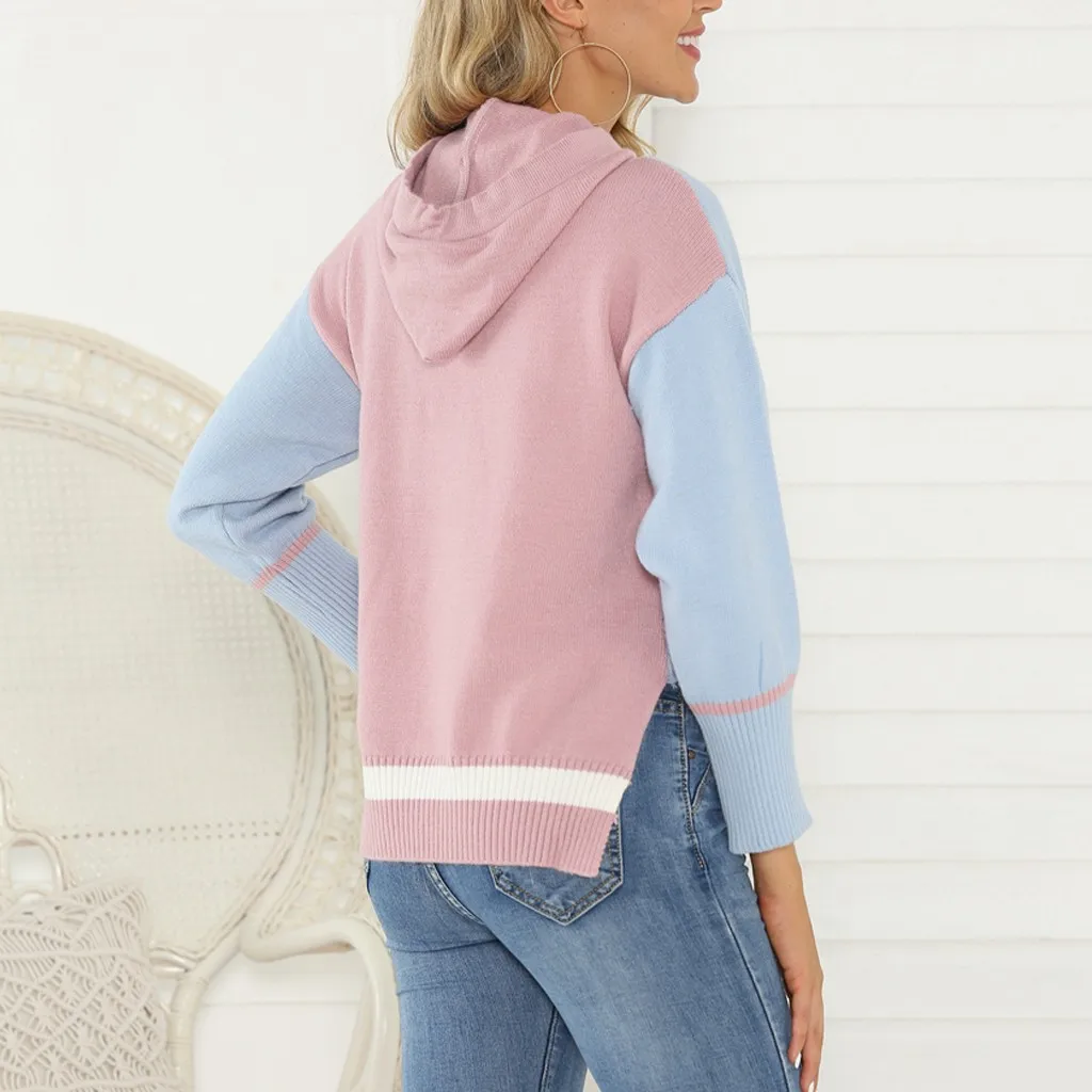 Женский свитер mujer Повседневный пуловер с круглым вырезом длинный рукав в