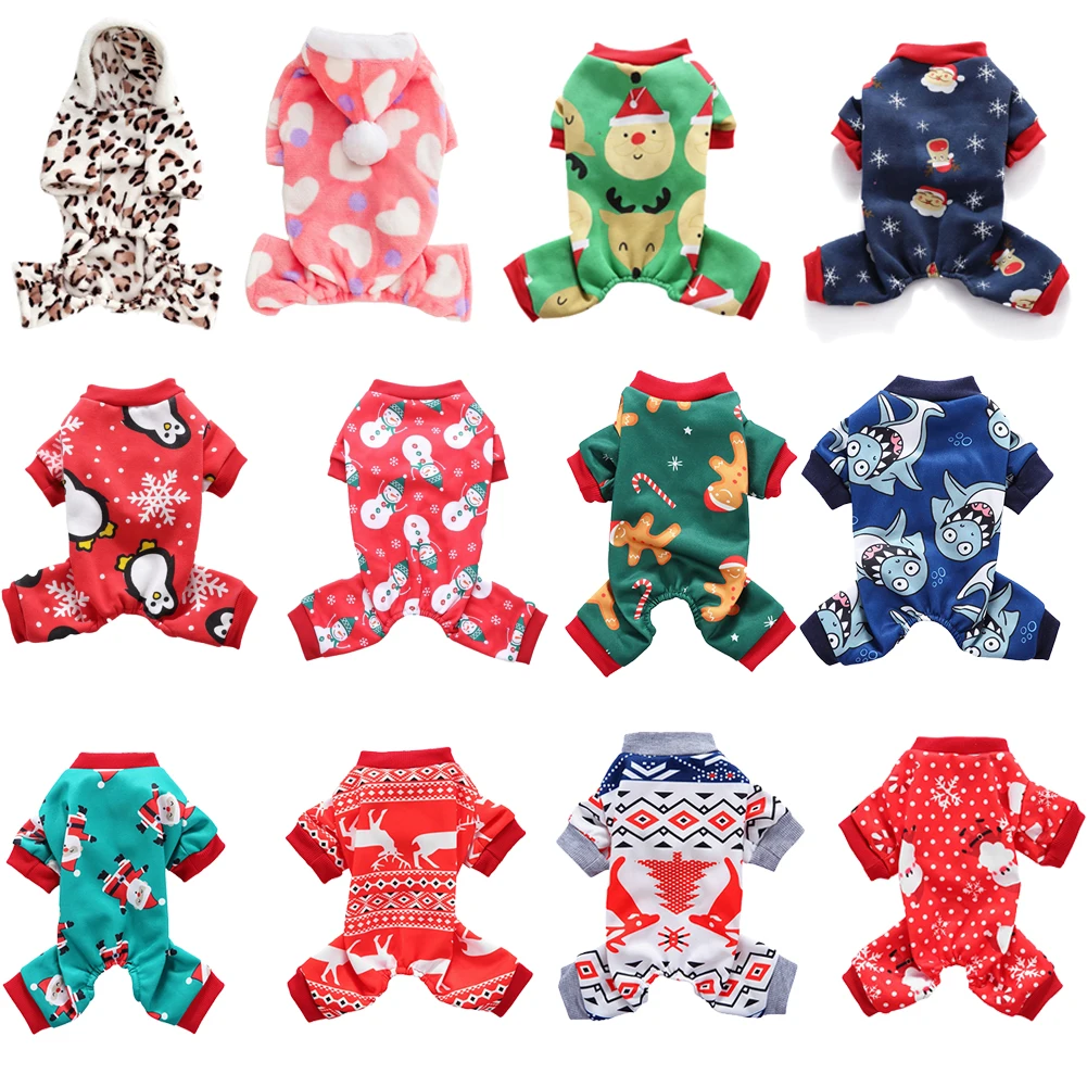 

Christmas Dogs Pajamas Warm Pet Dog Jumpsuits Clothing Fleece Pet Dog Clothes For Dogs Coat Jacket Chihuahua Yorkshire