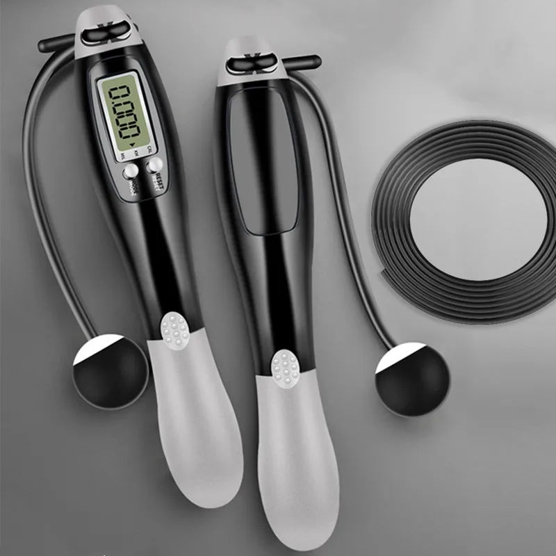 

Professional Electronic Counter Skipping Rope Fitness Loss Weights Exercise Jump Ropes Cordless Workout Equipmet with LCD Screen