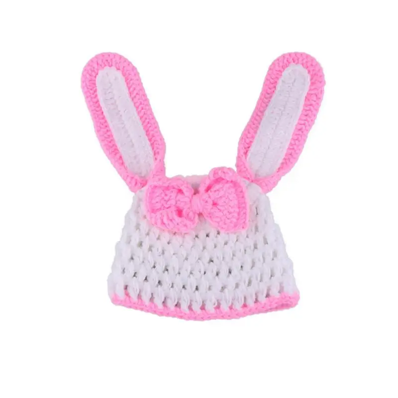 Newborn Photography Props Infant Outfits Baby Rabbit Crochet Knit Hat Clothes carrot white photography cap | Детская одежда и