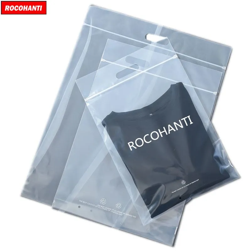 

100x изготовленный на заказ напечатанный логотип прозрачный пластиковый пакет для покупок с ручкой замка застежка-молнии рубашка Пакет для х...