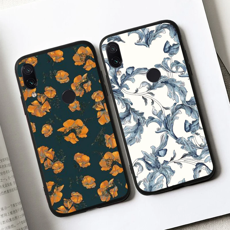 Case for Xiaomi Mi CC9 CC9e 9 9T 8 lite Explorer SE Pro mi6 mi8 6 Anti Fingerprint Cases Soft Thin TPU Cover etui leaf flower | Мобильные