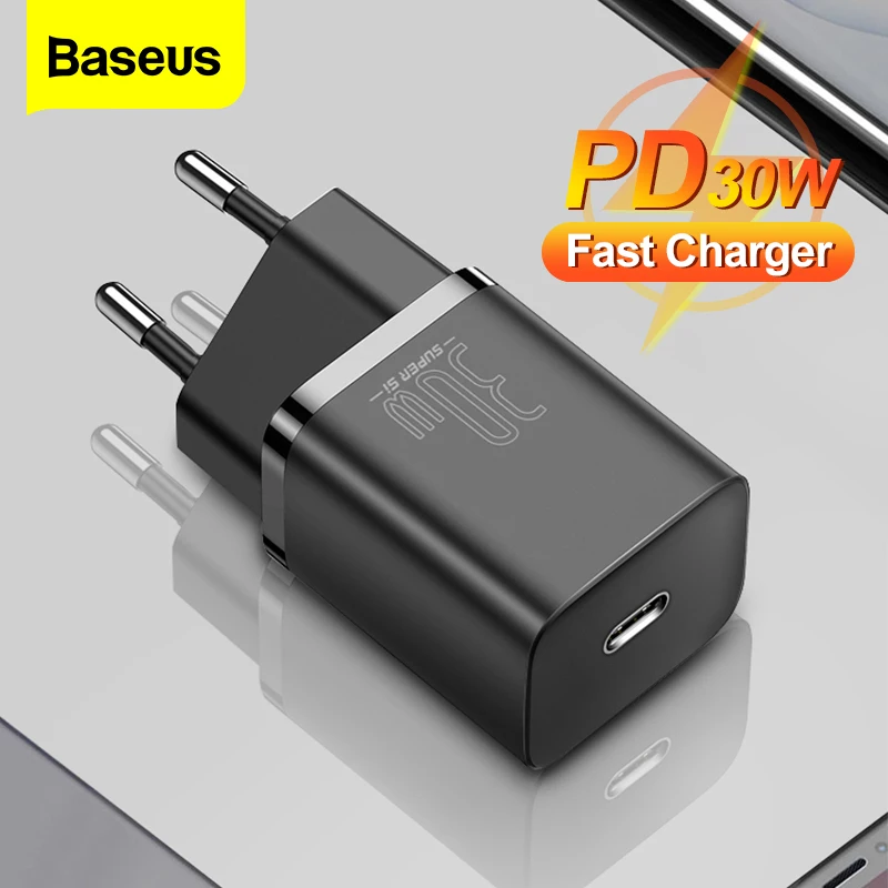 

Baseus Super Si 30W USB C Charger Adapter for iPhone 12 Pro Type C QC 3.0 PD Fast Charge for Xiaomi Mobile Phone Quick Charger