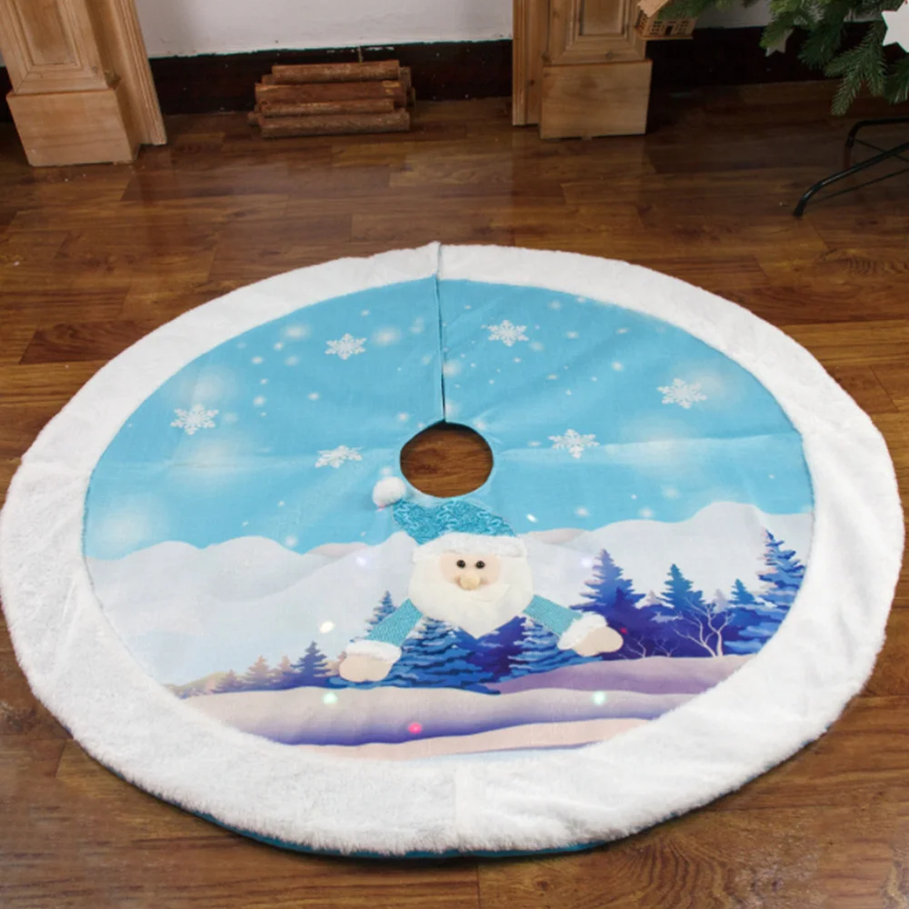 

Christmas Tree Bottom Skirt Xmas Tree Decorative Apron Tree Mat with Light