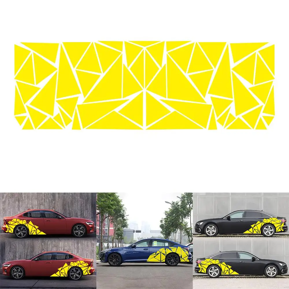 1 шт. боковая наклейка на кузов автомобиля Стикеры глянцевый черный Треугольники