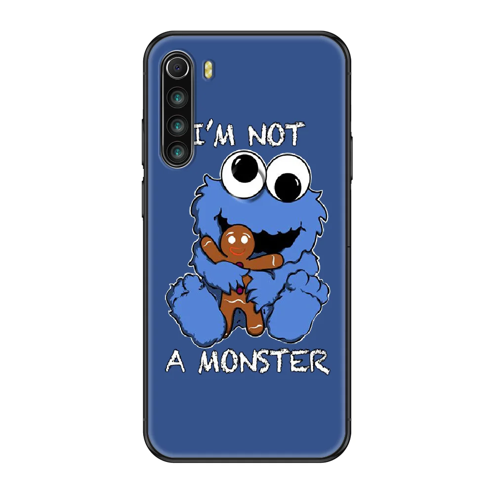 

Cartoon Cookie Monster Phone case For Xiaomi Redmi Note S2 4 5 6 7 8 A S X Plus Pro black fashion funda tpu waterproof trend