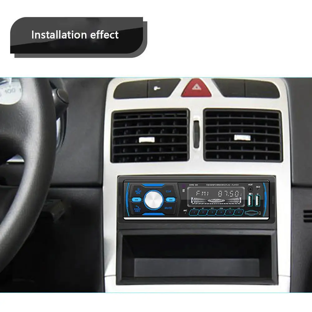 

M4 New Product Dual USB Car Bluetooth MP3 Player Colorful Lights Card U Disk Radio Support RDS Compatible DAB+