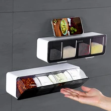 Kitchen Wall-mounted Seasoning Box Salt Pepper Spice Rack Jar Sugar Bowl for Kitchen Gadget Device Sets Spice Box Organizer Tool Kitchen Wall-mounted Seasoning Box Salt Pepper Spice Rack Jar Sugar Bowl for Kitchen Gadget Device Sets Spice Box Organizer Tool