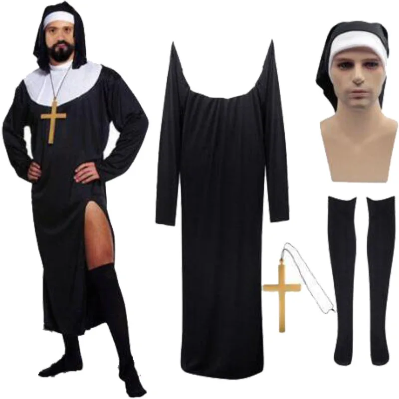 Funny Nun The Fool Day Costume Halloween Bloody Priest Masquerade Costumes Uniforms Tempt Sex Nuns Cospaly |