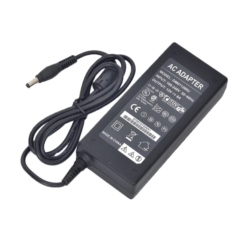 96W 12V 8A 3 контактный Источник питания переменного тока 5 5x2 1mm DC адаптер для