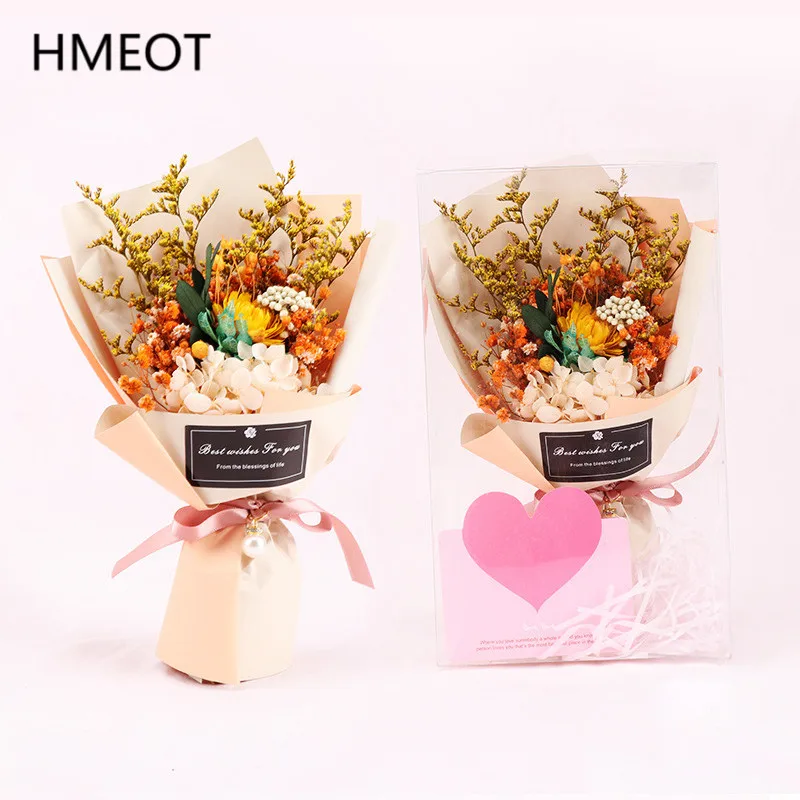 Букет вечных цветов Подарочная коробка букет на Рождество Новый Год день