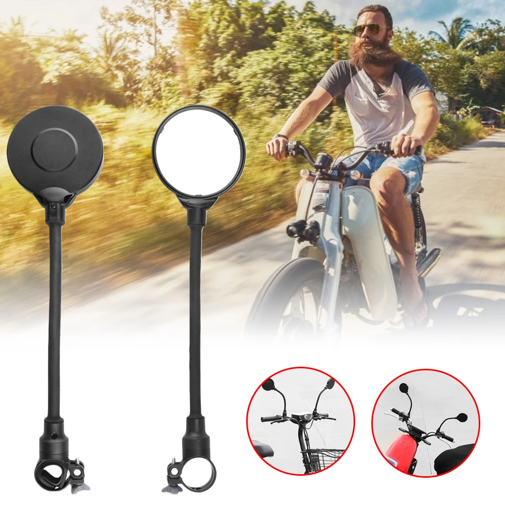 

1pc Bicycle Mirror Motorcycle Rearview Mirror Electric Vehicle Hose Adjustment Large Screen Rearview Mirror Convex Mirror