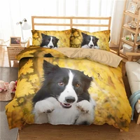 animal bedding set 3d border collie printed duvet cover pillowcase bedroom bedclothes single double queen king home textiles