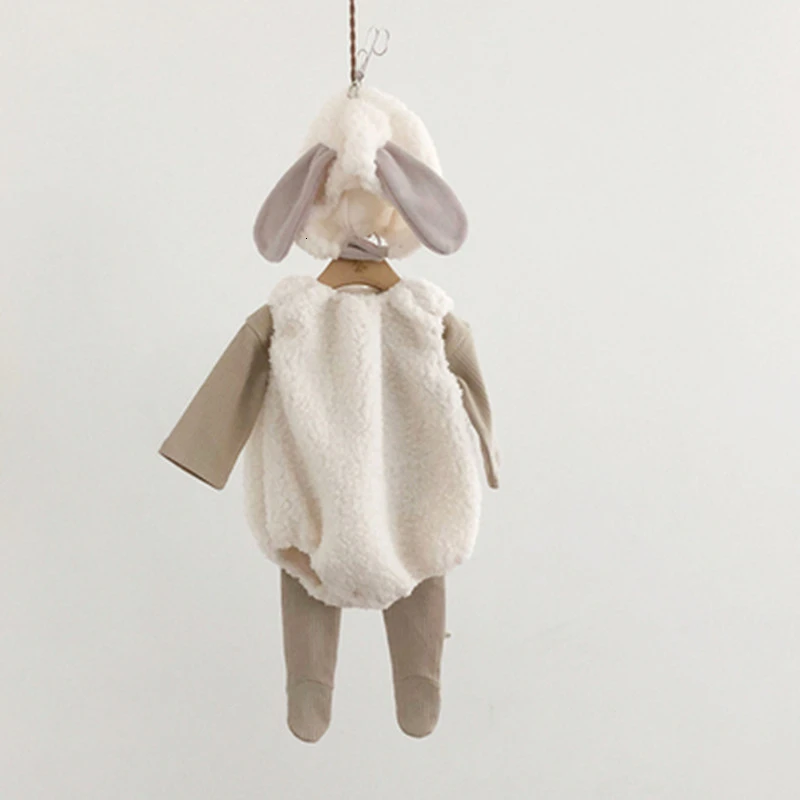 Корейская детская одежда наряды из овечьей шерсти милый костюм новорожденного