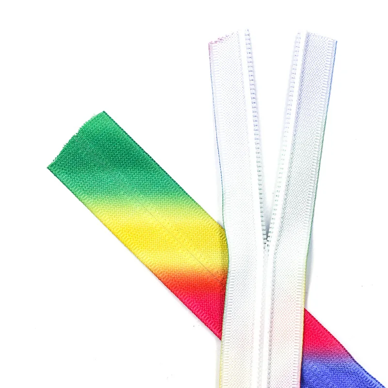 10 шт./партия Радужный нейлон 5 # молния цвет открытый хвост закрытый градиент