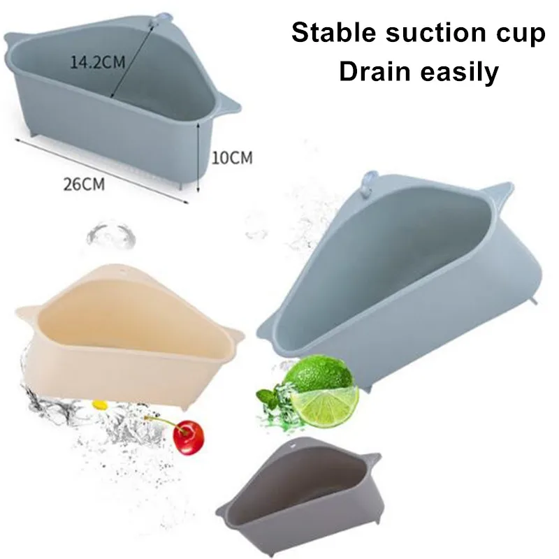 Бытовая треугольная раковина сливная стойка для мытья овощей чашка сита мыльная