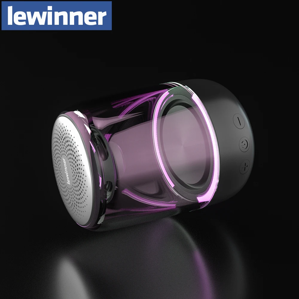 

Lewinner C7 Bluetooth V5.0 Wireless Speakers HiFi Stereo Column Portable Speaker Romantic Colorful Light with Microphone