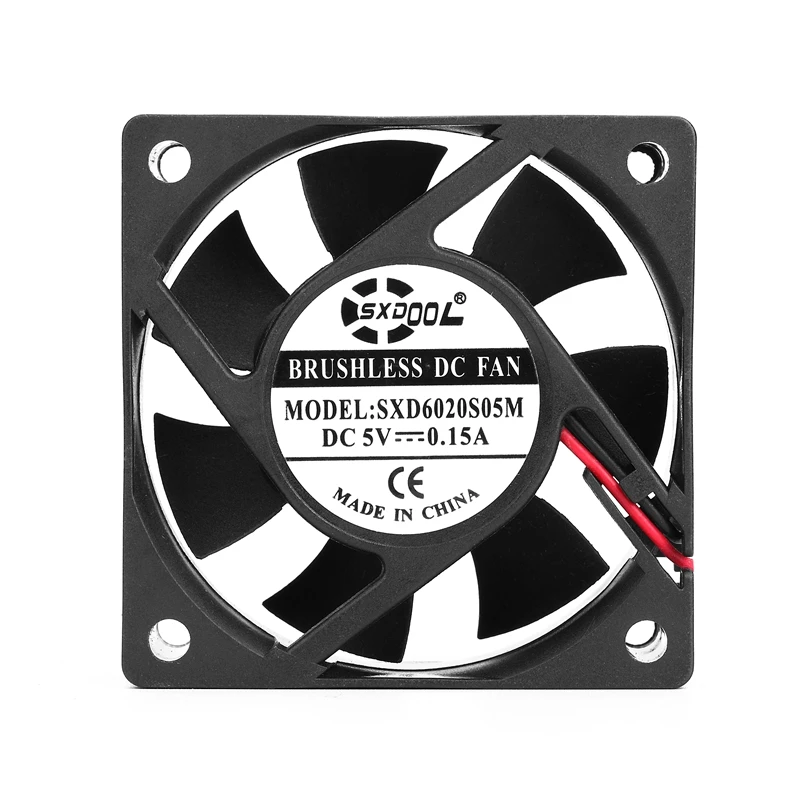 

2pcs SXDOOL 6020 DC 5V 2Pin 60x60x20 mm Brushless Computer Cooler Cooling Fan Sleeve Bearing Silent quiet 60MM 6CM