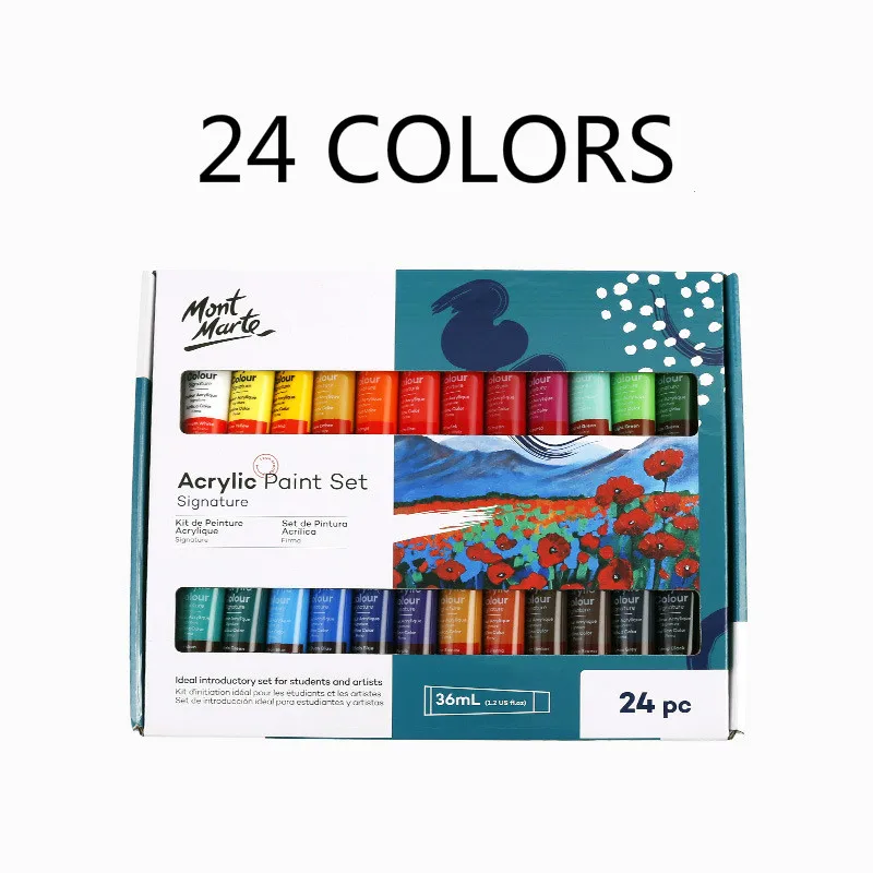 Акриловая краска Set18 24 цвета 36 мл тканевая для одежды текстильное волокно ногтей