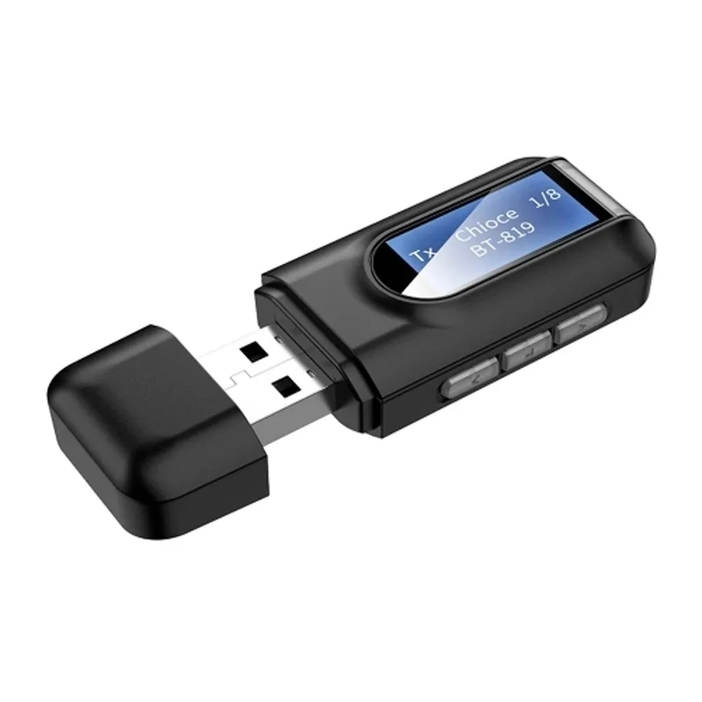 5.0 Bluetooth Adapter Wireless LCD Display USB Receiver Music Audio Transmitter for PC TV Car 3.5mm AUX Jack Adaptador | Электроника