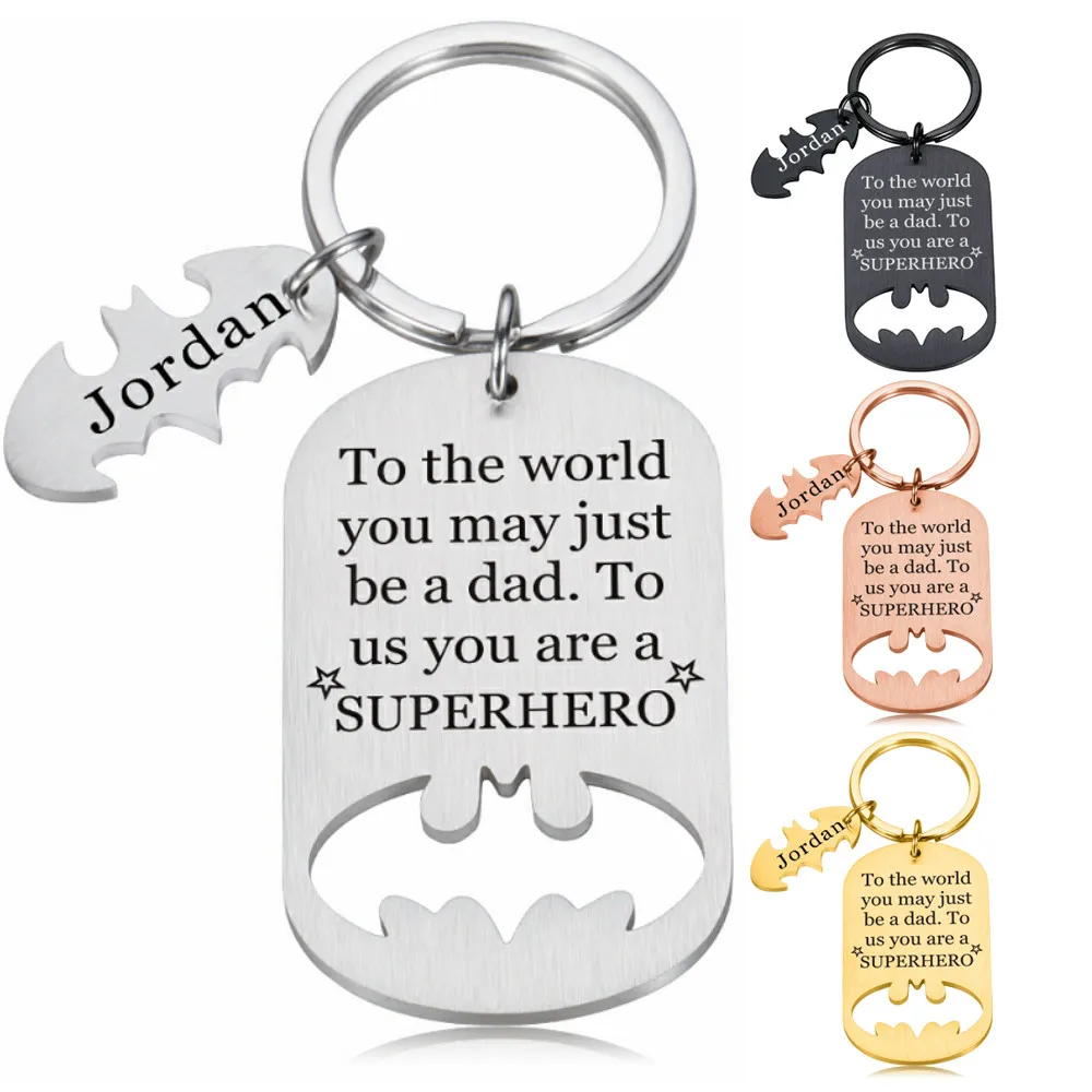 

Father's Day Gifts Keychain Personalized Name Key Chain for Dad Birthday Gift Keychains for Daddy Step Dad From Daughter Son