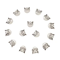 tibetan style antique silver color cat head beads for jewelry making big hole star heart shape metal bead diy findings handmade