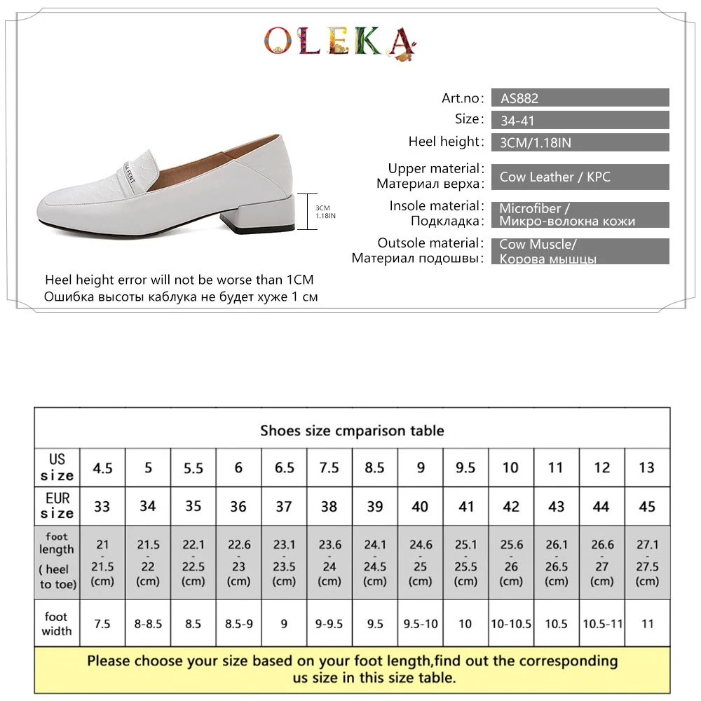 

OLEKA Leather Square Heel Shoes Woman Mature Style Totem Strange Heeldress Spring/autumn Mary Janes Square Toe Heels AS882