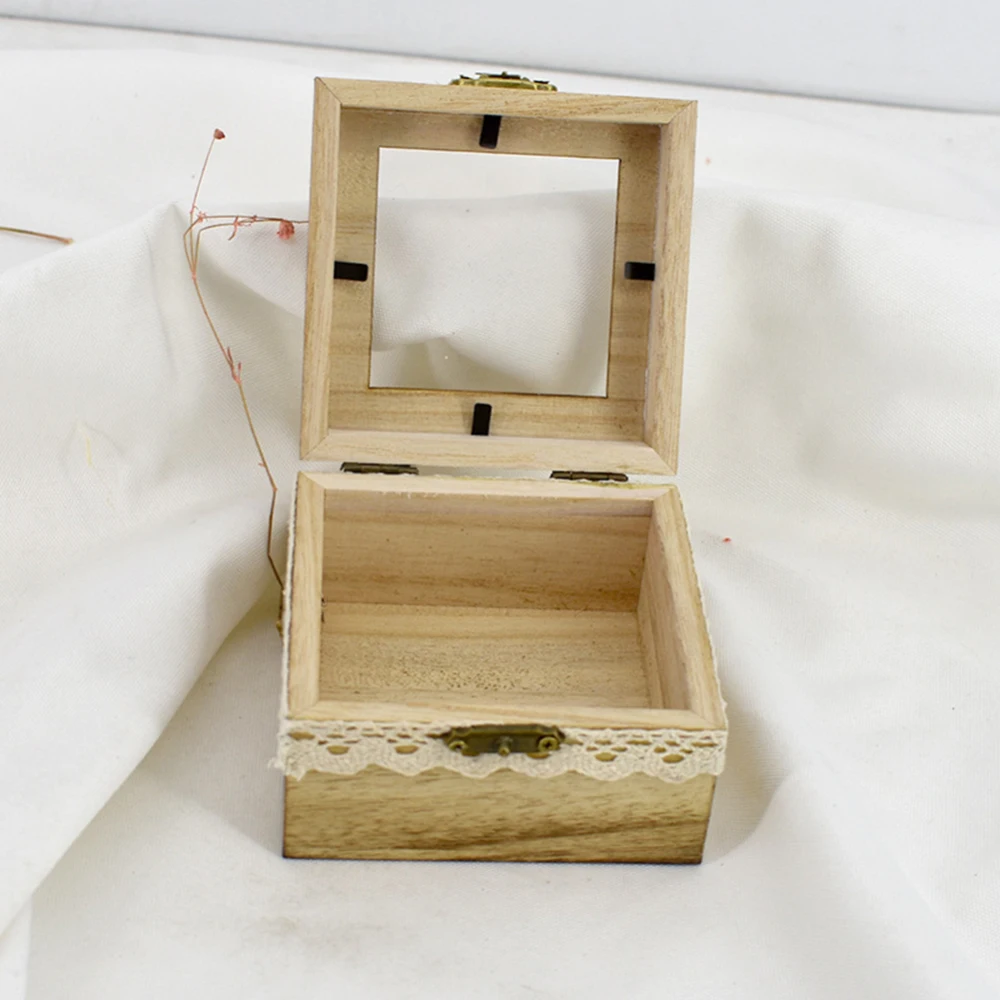 Деревянная коробка для обручального кольца Свадебная подарок на день Святого