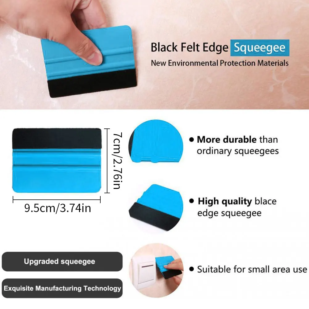 

16PCS/Set Wallpaper Smoothing Kit Application Tools Hard Scraper Felt Squeegee Tape Measure For Window Tinting Or Glass Film