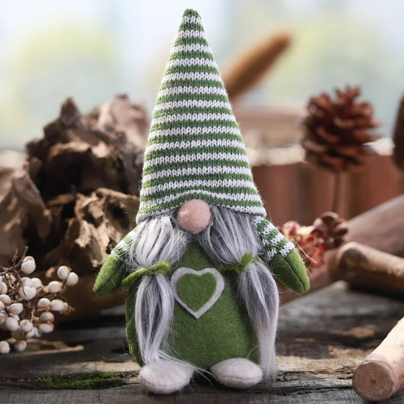 Knitted Sitting Tomte Christmas Gnome Doll Decorations Tabletop Santa Figurines Ornaments Holiday Present Produtos De Natal