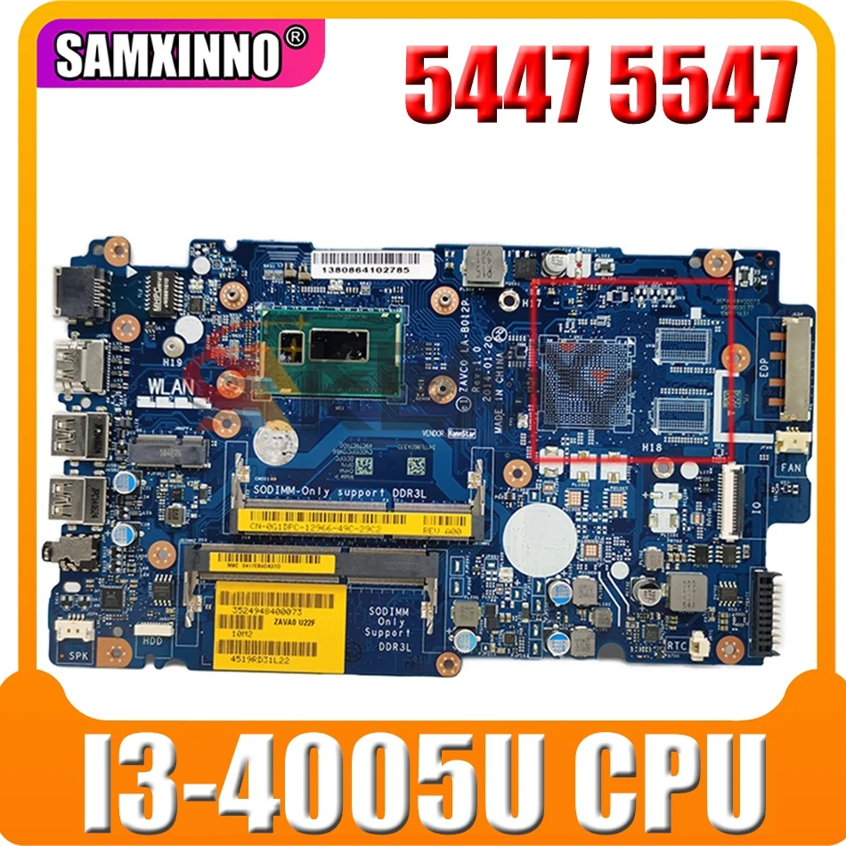 

Оригинальная материнская плата для ноутбука DELL Inspiron 5447 5547 SR1EK I3-4005U материнская плата CN-0NW0DG 0NW0DG LA-B102P SR1EK 216-0856030