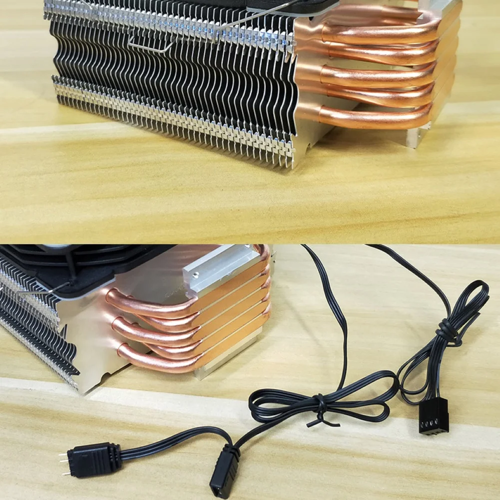 Enfriador de CPU 5 tubos calor con RGB вентилятор 4pin ШИМ 90 мм ventilador para computadora LGA775/115x/1366