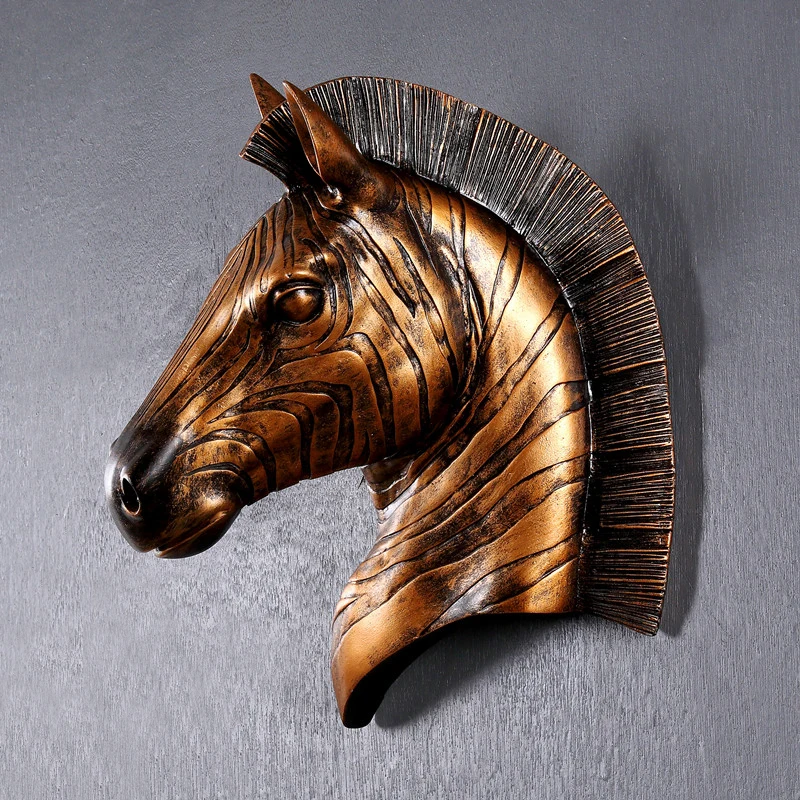 

European Creative Zebra Head Wall Hanging Animal Head Style Three-dimensional Hanging Parlor Bar Retro Wall Decoration
