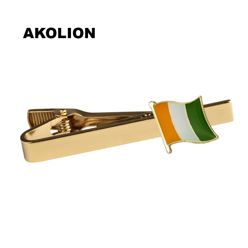 Классический металлический зажим для галстука с флагом страны слоновой кости