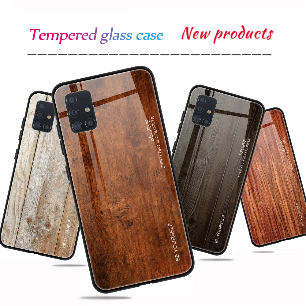 Tempered Glass Case for Samsung S23 S22 Ultra Plus A51 A71 A50 A70 A40 A10 S21 Ultra Plus A72 A52 A53 A73 A32 A52S 5G Cover Case